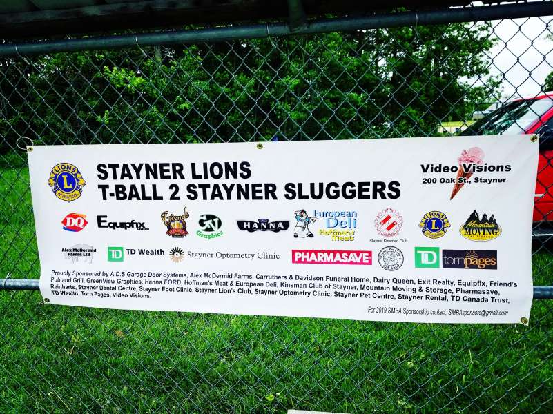 Proud to be a Home Run Sponsor for the Stayner Minor Baseball 