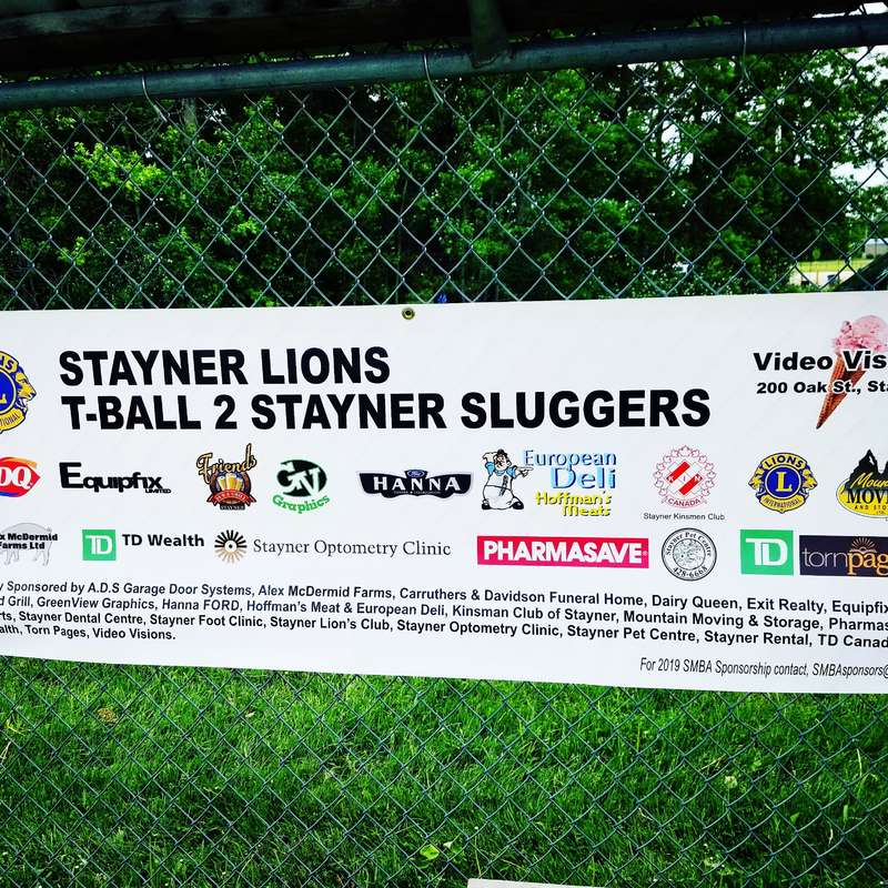 Proud to be a Home Run Sponsor for the Stayner Minor Baseball 
