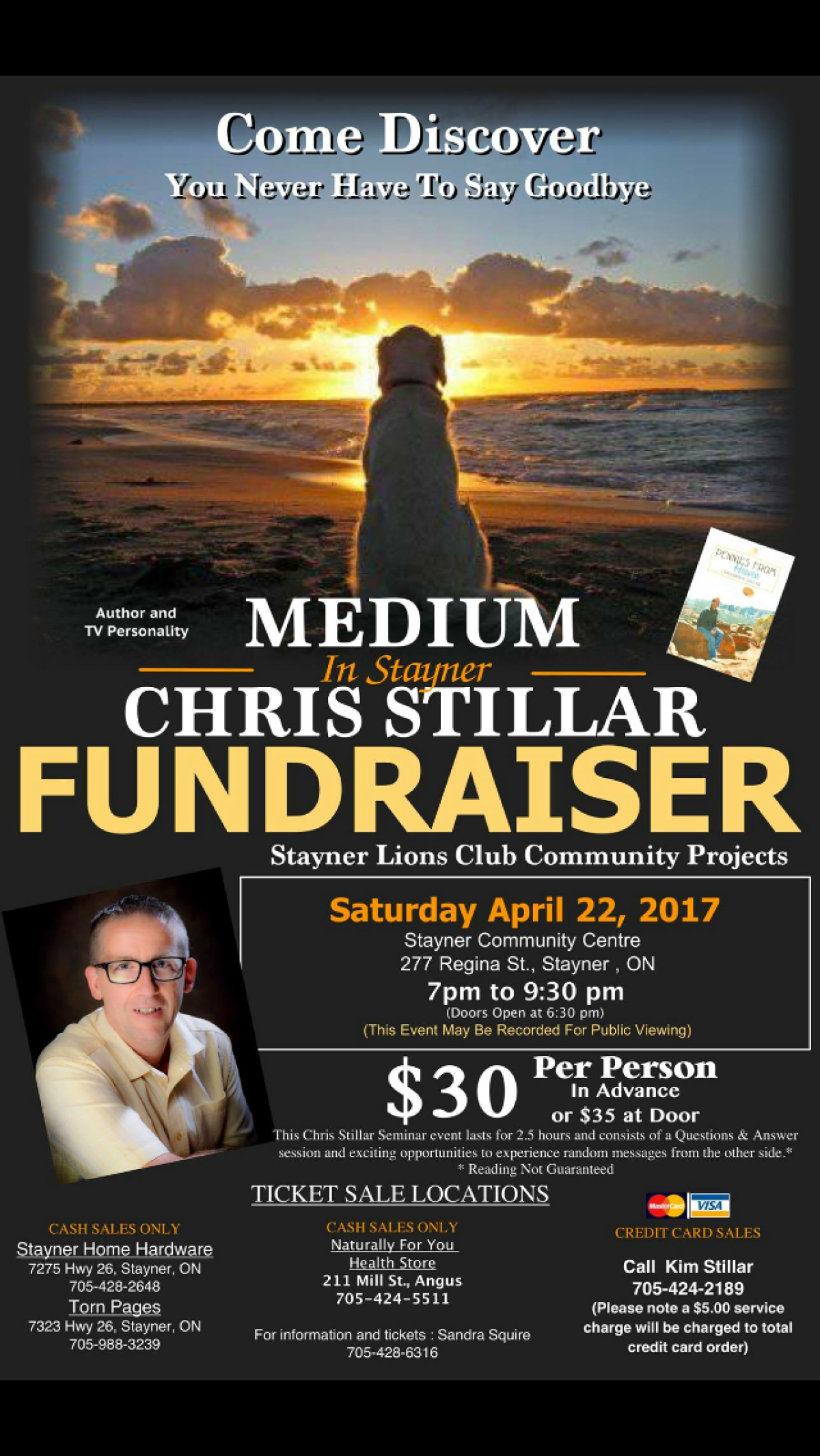 Medium Chris Stillar is coming to Stayner!!